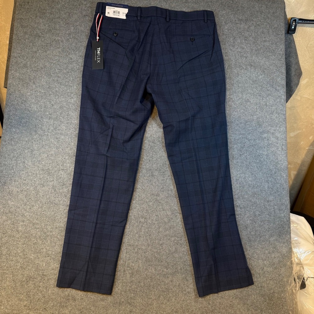 Tommy Hilfiger THFlex Tate-TH Blue Plaid Dress Pants Mens 34W x 30L TTEAPH6A0382 - Picture 6 of 9